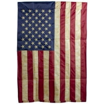 Embroidered Tea-Stained American House Flag - 28 x 40 in.