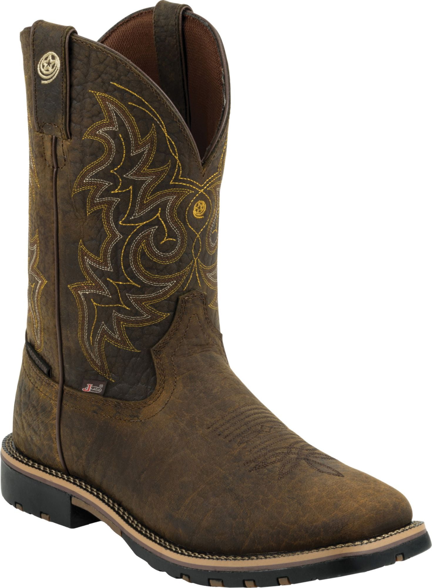 JUSTIN justin boot company mens weathered bark crazyhorse 11 top