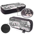 thumbnail image 4 of Picia Cats Group Pattern Large Capacity PU Leather Pencil Case Organizer Pen Marker Holder Double Zipper Storage Bag Big Pencil Pouch for College Office, 4 of 6