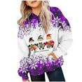 thumbnail image 2 of Jamicy Graphic Hoodies for Girls Christmas Gifts Christmas Sweatshirts for Kids Merry Gnomes Santa Pullover Sweatshirts Long Sleeve Tree Graphics Tees Holiday, 2 of 3