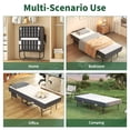 thumbnail image 6 of 75" Folding Bed Frame, Space Saving Rollaway Guest Bed, Heavy-Duty Metal Frame on Wheels, Portable Twin Bed for Adults, Black, 6 of 13