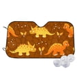 thumbnail image 2 of Lsque Dinosaurs and Leaves Car Windshield Sun Shade | Accordion Folding Style Auto Shade for Car Truck SUV Van | Blocks UV Rays Sun Visor Protector | Medium, 2 of 7