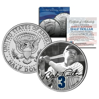 Baseball Legend BABE RUTH Statehood Quarters US Colorized 3-Coin