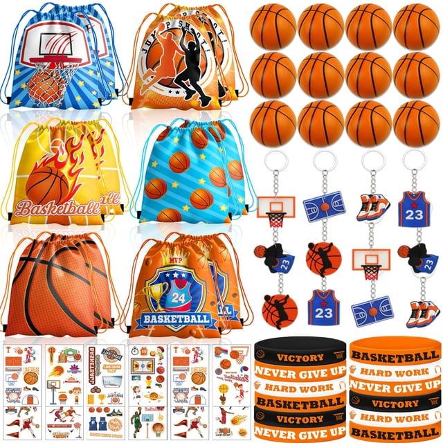 Party Favors Basketball Bluegogo, 60 unidades, con bolsa con cordón
