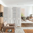 thumbnail image 2 of 67”H Wood Room Divider Screen with 4 Panels,Dual-hingers Folding Privacy Screens,Room Divider for Room Separation,White, 2 of 6