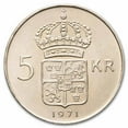 thumbnail image 2 of 1954-1971 Sweden Silver 5 Kronor TS Gustaf VI BU, 2 of 2
