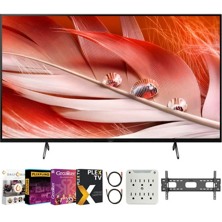 Sony BRAVIA X90J 50 Inch 4K HDR Full Array LED 2021 Smart TV Bundle with Complete Mounting and Premiere Movies Streaming Kit for X90J Series (KD50X90J)