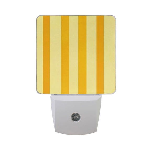 Orange Yellow Vertical Stripes LED Night Light with Smart Sensor Plug Into Wall Dusk to Dawn 2 packs