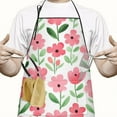 thumbnail image 2 of Pioneer Flower Floral Print Pattern Apron-Garden Aprons for Women with Pockets-Cotton Linen Waterproof Kitchen Cooking Gardening Aprons Adjustable for Kitchen,Cooking,BBQ and Salon 33x27 Inch, 2 of 7