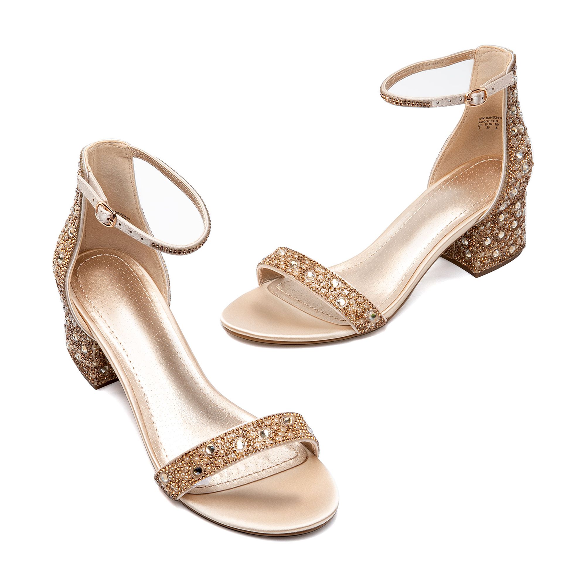 Burudani Women's Low Block Heel Open Toe Sandals photo 6