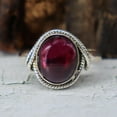 thumbnail image 2 of Natural Red Garnet Ring, 925 Sterling Silver Ring, Handmade Ring, Garnet Ring, Thick Band Ring, Statement Ring, Anniversary Ring, Gift Ring,, 2 of 3
