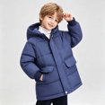 thumbnail image 6 of Boys Padded Coat Lightweight Full Zip Winter Coat with Hood Casual Outerwear Warm Down Jackets Kids, 6 of 8
