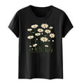 thumbnail image 4 of Xdegoge T Shirts for Women Graphic Under 10 Short Sleeve Crewneck Shirts Floral Summer Casual Tops Tunic Loose Fit Tees Soft Comfy Blouses Women Refund On, 4 of 5
