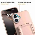 thumbnail image 3 of Dteck Hidden Wallet Cash Slot Case for iPhone 16 Plus, Heavy Duty Hard PC + Soft TPU Bumper Protective Rugged Cover with Built-in Mirror, Shockproof Dual Credit Card Holder Slim Case, Rosegold, 3 of 6