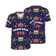 thumbnail image 3 of Daiia Happy Mardi Gras Mens Baseball Jersey Button Down Shirts Short Sleeve Sports Uniforms-Large, 3 of 9