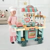 Pinkpaopao Role Play Kids Shopping Grocery Kitchen Toy Cart Play Set With Real Cooking