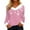 08# Pink, variant on Qwertyu Merry Christmas Tops for Women Faux Fur Trim V Neck Blouse Graphic Xmas Long Sleeve Fashion Winter Clothing Hot Pink XL