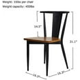 Heavy Duty Dining Chairs with Wood Seat and Metal Frame Restaurant