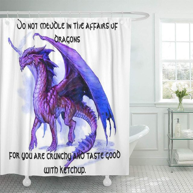 ABPHQTO Funny The of Dragons Cool Sayings Cortina de ducha 150x180 cm