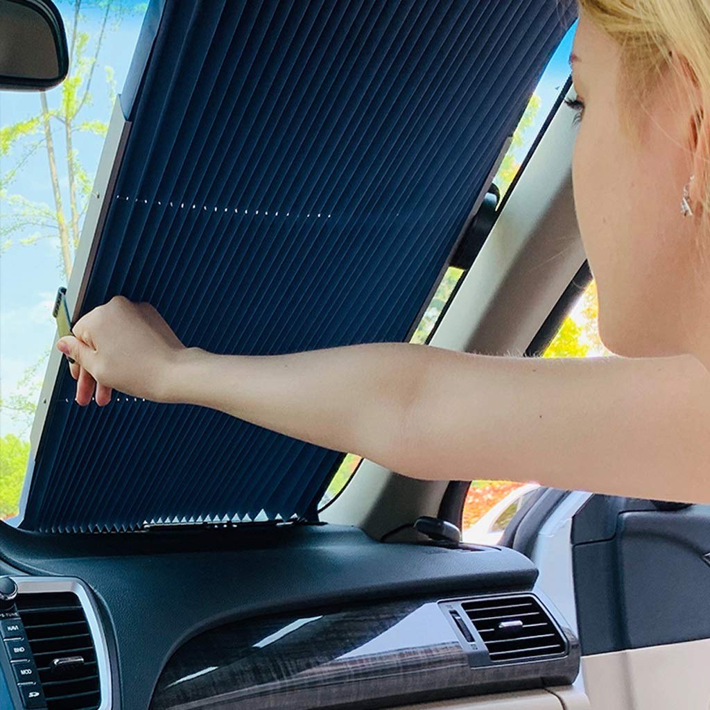 Pare Brise Avant Car Sunshade For Baby Sunscreen Heat Insulating Automatic Retractable Foldable Front Windshield Sunshade Curtain Blinds Auto Et Moto Groupisd Com
