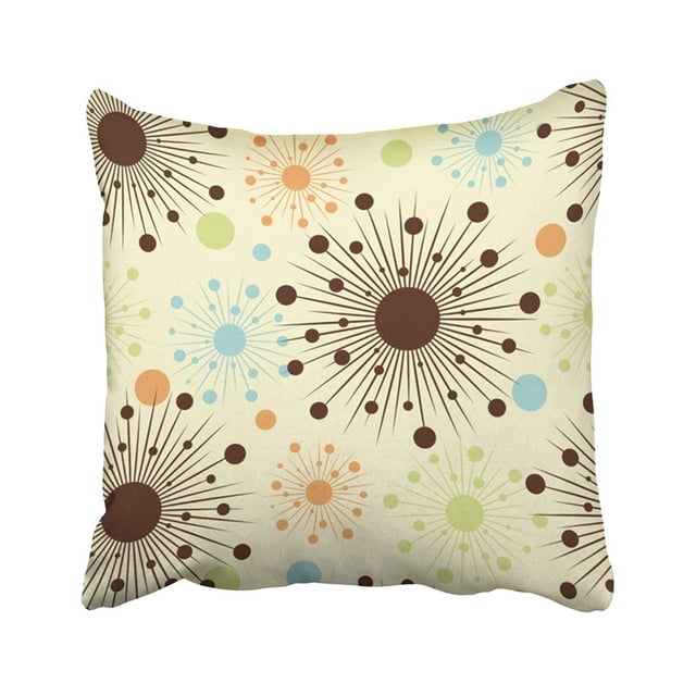 Funda de Almohada Naranja Retro Abstracto Azul Forma Naturaleza Verano Hoja Punto Botánica 45x45 cm ABPHQTO