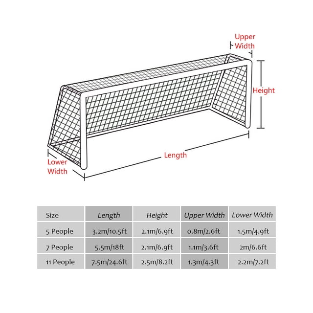 Soccer Goal Net, Soccer Training Net 10 X 7ft / 18 X 7ft / 24 X 8ft Football Net For Soccer Training For Football Replacement