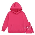 thumbnail image 4 of Little Girls Pullover Hoodie Sweatshirts Solid Color for Kids Size 8-9T Hot Pink, 4 of 4