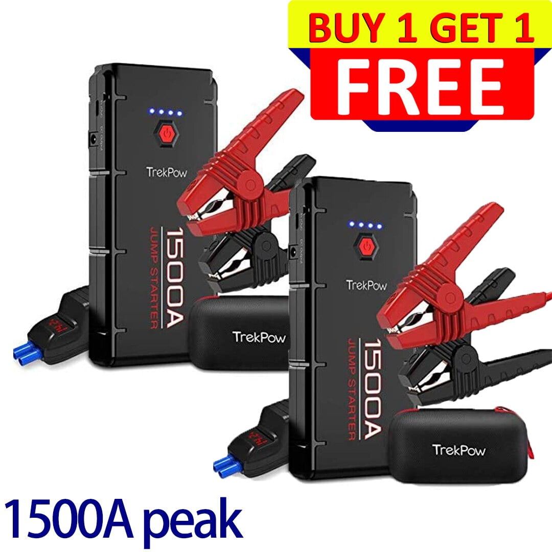 【2 PACK】TrekPow Car Jump Starter G22 1500A Peak 12V Auto Battery