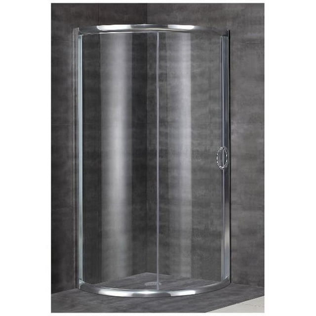 AstonGlobal SD908-CH-40-5 Semi-Frameless Cabine de Douche Ronde en Chrome
