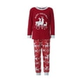 thumbnail image 2 of Franhais Christmas Family Pajamas Set, Deer Print Long Sleeve Round Collar T-shirt+Trousers/Romper, 2 of 10