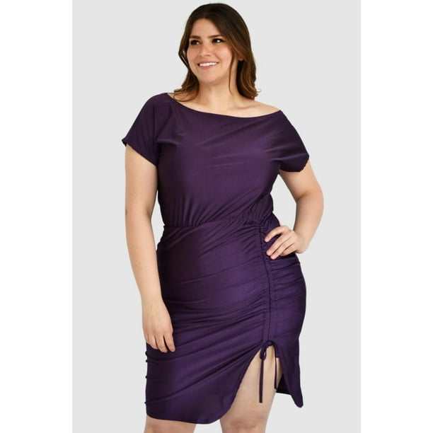 Vestido de satín Roman Fashion Tallas Extras 4299 Morado violeta oscuro 40