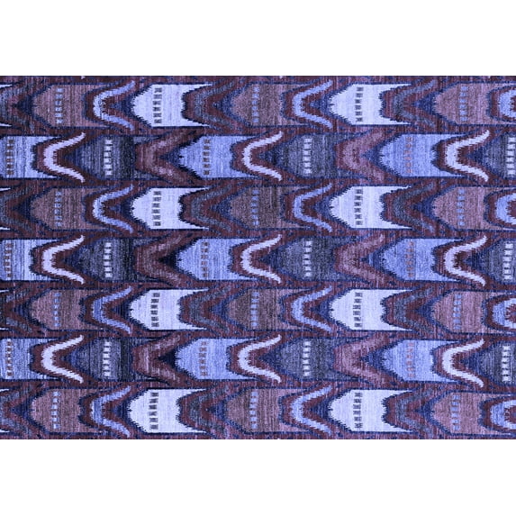 Ahgly Company Machine Washable Indoor Rectangle Abstract Blue Modern Area Rugs, 5' x 7'