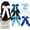 Blue/Black/White, variant on 6 count Elastic Bow Hair Ties, Satin Double Layer Non- Hair Bands with Long Tail, Soft Ponytail Holders for Women, & Teen Girls, Suitable for Thick and Thin Hair(White//Red/Black)