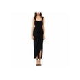 thumbnail image 1 of XSCAPE Robe Fourreau de Soirée Midi Sans Manches à Encolure Carrée Froncée Fentelée Noire pour Femmes Taille 4, 1 of 1