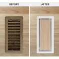 thumbnail image 3 of 4x10 Metal Floor Vent Drop In - White Custom Flush Floor Register, Heavy Duty Metal Air Grille Register with Unique Click-In Raised Plate for Up to 60% More Airflow Than Others – Khan Supply CO, 3 of 5