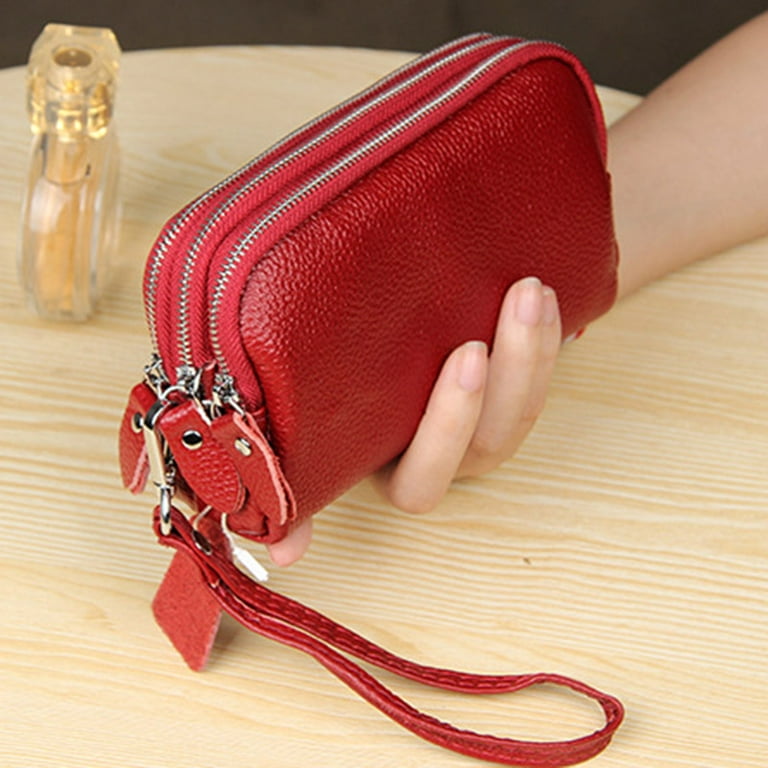 Large leather wristlet best sale pouch