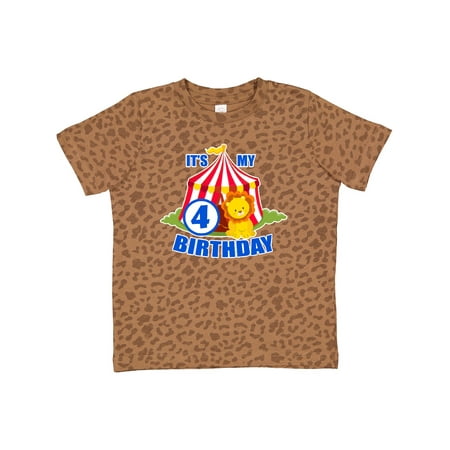 

Inktastic Its My Birthday Circus Tent with Lion 4 Years Old Gift Toddler Boy or Toddler Girl T-Shirt