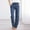 Blue, variant on Inleife Womens Casual Cotton And Linen Solid Pants Drawstring Elastic Waist Long Straight Pants