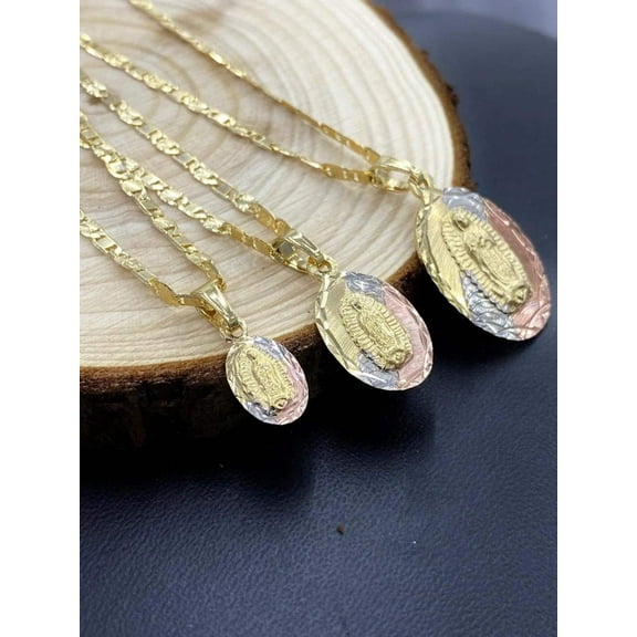 Necklace Pendant Virgencita de Guadalupe Chain 20" for Womens Cadena para Mujeres