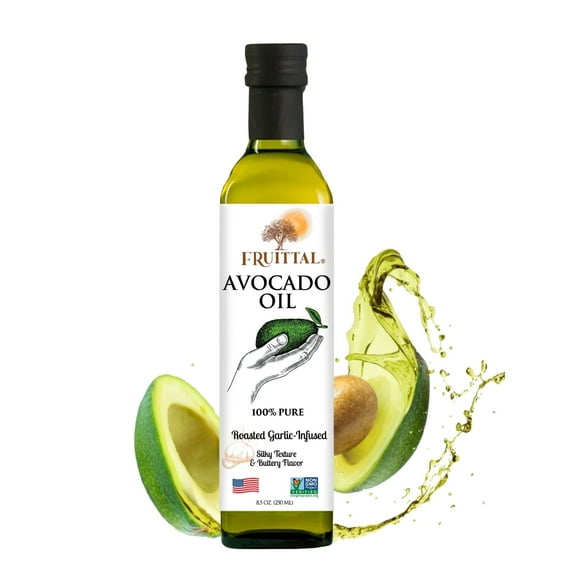 Fruittal Garlic-Infused Avocado Oil, 100% Pure, USA Made 8.5 oz