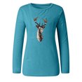 thumbnail image 4 of Pntutb mujeres moda cuello redondo 3D impresión pulóver fácil manga larga camisa tops Pntutb Pntutb-523, 4 of 7