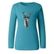 thumbnail image 4 of Pntutb mujeres moda cuello redondo 3D impresión pulóver fácil manga larga camisa tops Pntutb Pntutb-523, 4 of 7