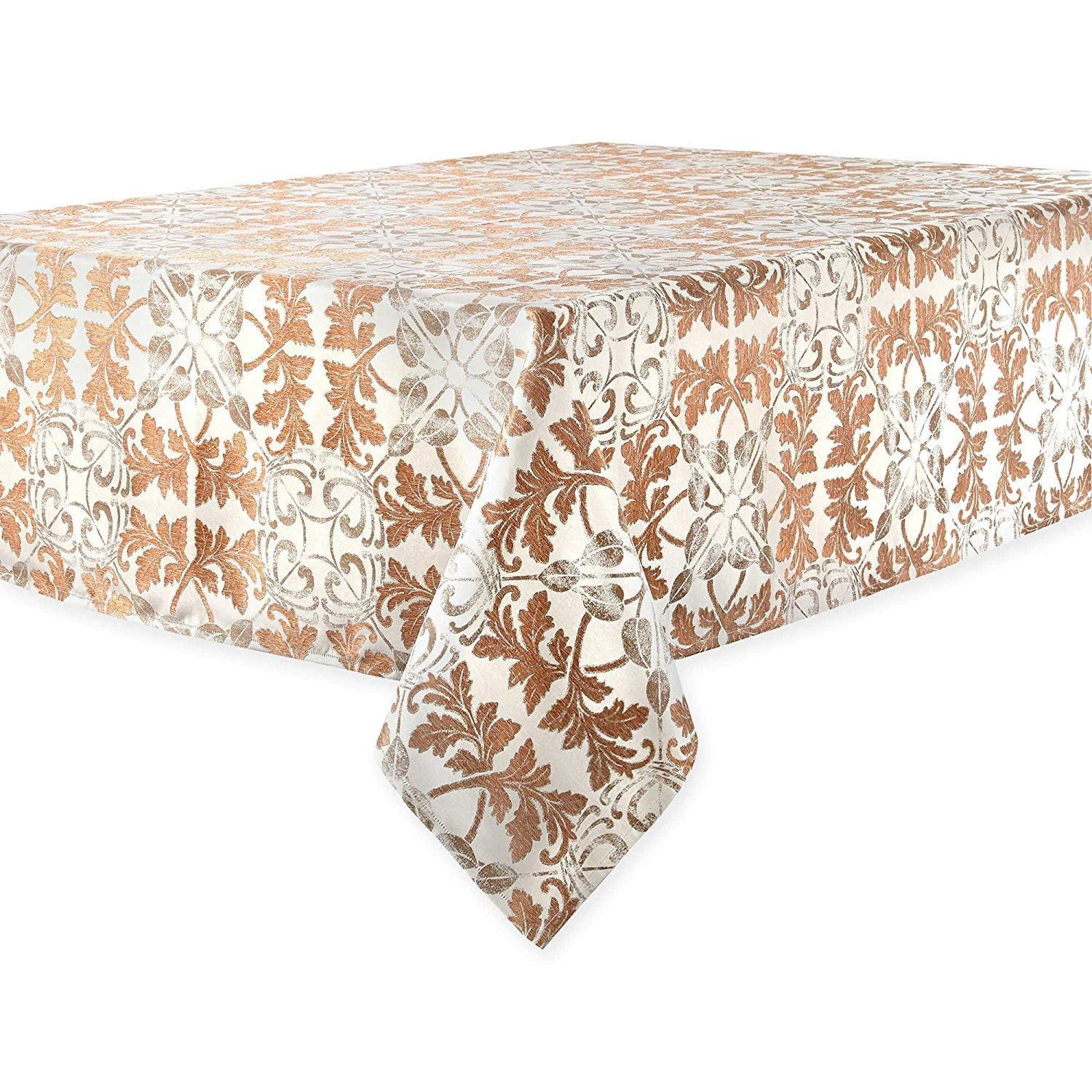Details about   Bronze Autumn Vine Rectangle Tablecloth Damask 60 x 144 Thanksgiving Fall 