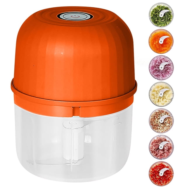 Xihbxyly Molinillo de Ajo Eléctrico, Recargable Por Usb, Cuchillas de Acero Inoxidable para Picar con Eficiencia, Vaso Engrosado Fácil de Limpiar, Ideal para Cocinar En La Cocina, Un Deleite para Los