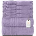 Wealuxe Lavender Bath Towel Set 12 Pc, 100 Soft Cotton, 2 Bath & 4