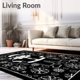 thumbnail image 2 of ODIKA 2'x3' Machine Washable Non-Slip Area Rug, Festive Santa with Swirling Snowflake Embellishments Trio High Traffic Rug, Black, 739886, 2 of 7