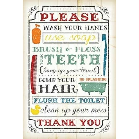 Bathroom Rules Poster Print By Jennifer Pugh Bathroom Rules Poster Print By Jennifer Pugh