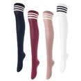 thumbnail image 4 of Meso Women's 4 Pairs Awesome Thigh High Cotton Socks, Comfortable, Soft and Super Durable Size 6-9 M1022 Assorted 4c6, 4 of 9