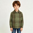 thumbnail image 5 of Long Sleeved Plaid Shirt Boy'S Color Block Cardigan Lapel Top,Plaid Lapel Shirt 5-6Years, 5 of 6