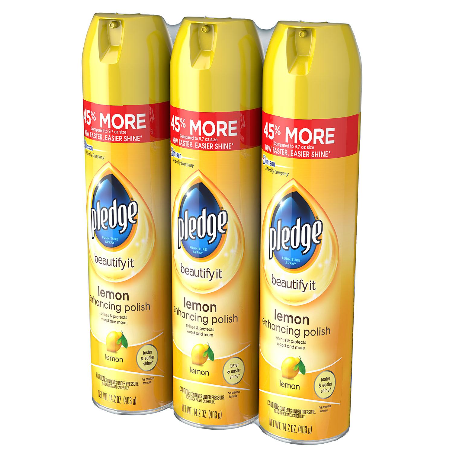 Pledge Furniture Spray Lemon, 3pk, 14.2oz each